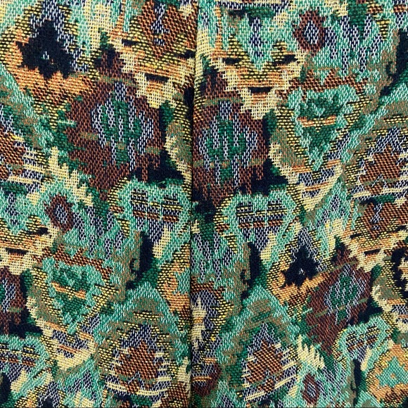 Zara Basic Tapestry Print High Waist Side Zip Wool Blend Mini Shorts Sz M NWT - Picture 3 of 9